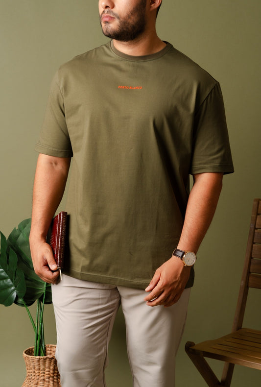 Playera Oversize Verde Militar